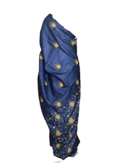 Ghicha Tussar Silk Hand Embroidery Saree M J HANDLOOMS