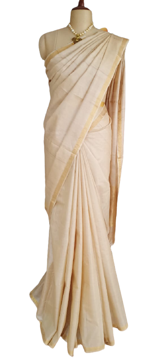 Tussar Kosa Silk Plane Saree M J HANDLOOMS
