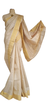 Tussar Kosa Silk Plane Saree M J HANDLOOMS