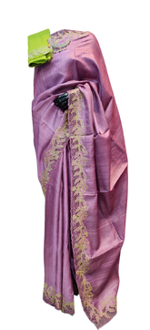 Tussar Silk Hand Embroidery Cutwork SILKZONE