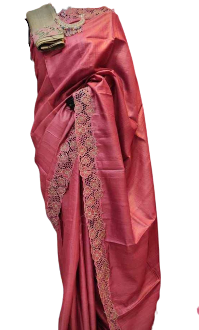 Tussar Silk Hand Embroidery Cutwork SILK ZONE