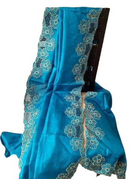 Tussar Silk Hand Embroidery Cutwork SILKZONE