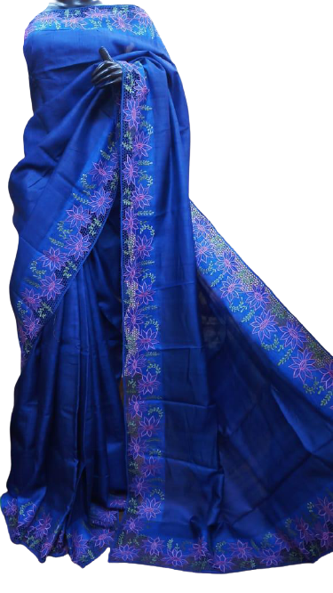 Tussar Silk Hand Embroidery Cutwork SILKZONE