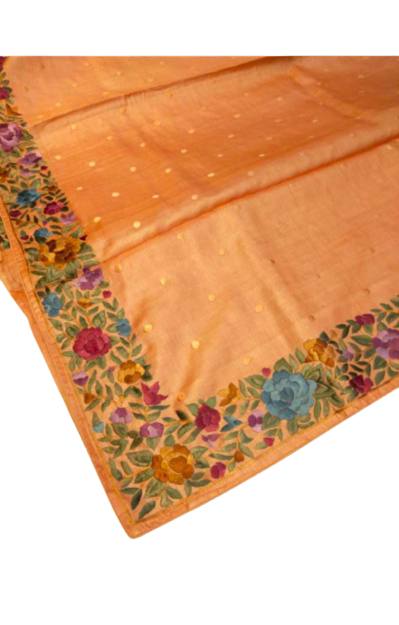 Tussar Silk Hand Embroidery Cutwork SILK ZONE