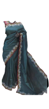 Tussar Silk Hand Embroidery Cutwork SILKZONE