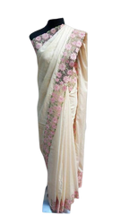 Tussar Silk Hand Embroidery Cutwork SILKZONE