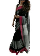 Pure Linen Saree M J HANDLOOMS