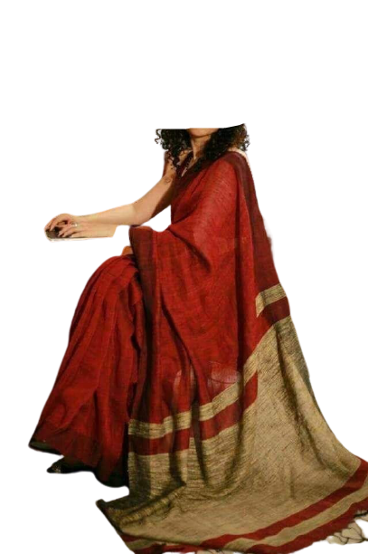 Pure Linen Saree M J HANDLOOMS