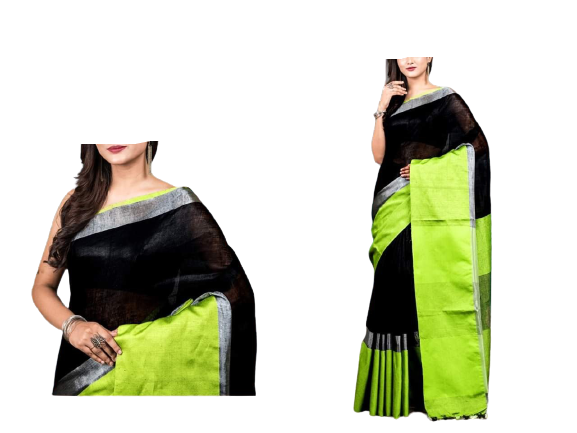 Pure Linen Saree M J HANDLOOMS