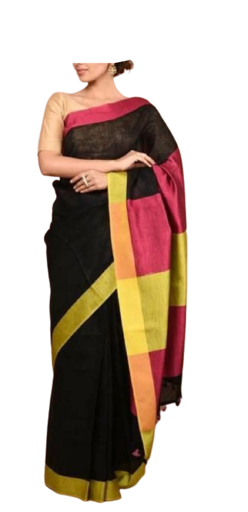 Pure Linen Saree M J HANDLOOMS