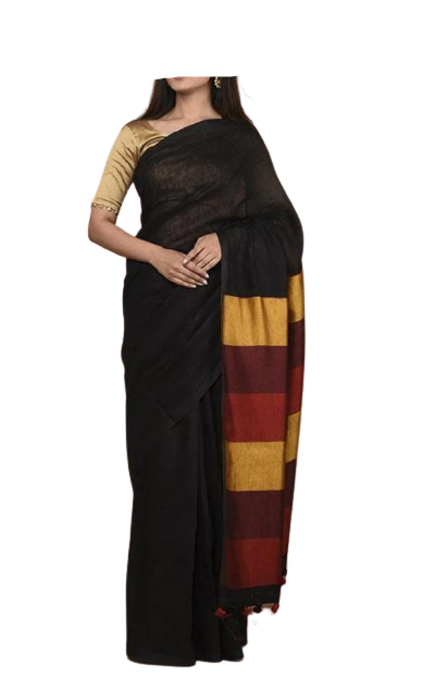 Pure Linen Saree M J HANDLOOMS