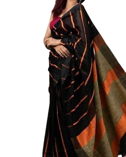 Pure Linen Saree M J HANDLOOMS