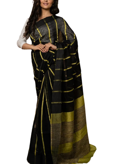Pure Linen Saree M J HANDLOOMS