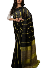 Pure Linen Saree M J HANDLOOMS