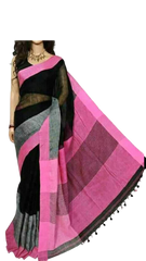 Pure Linen Saree M J HANDLOOMS