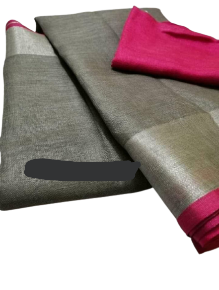 Pure Linen Saree M J HANDLOOMS