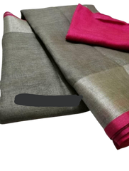 Pure Linen Saree M J HANDLOOMS