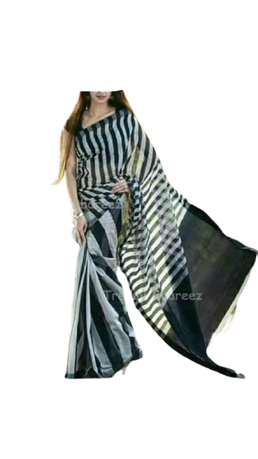 Pure Linen Saree M J HANDLOOMS
