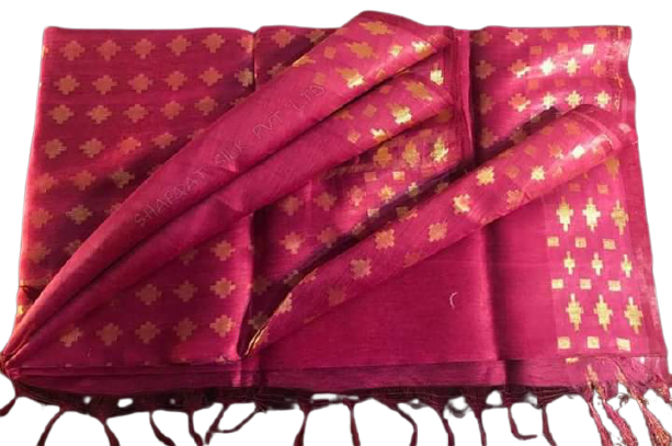 Organza Linen Cutwork Saree M J HANDLOOMS