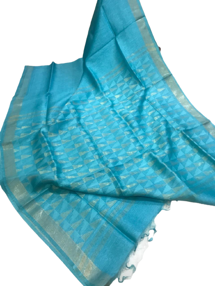 Organza Linen Cutwork Saree M J HANDLOOMS