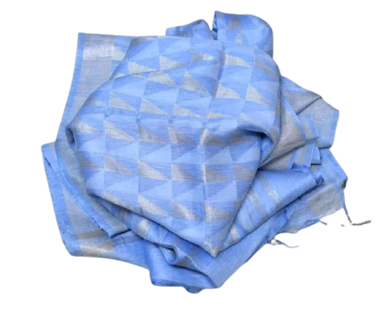 Organza Linen Cutwork Saree M J HANDLOOMS