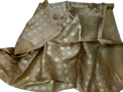 Organza Linen Cutwork Saree M J HANDLOOMS