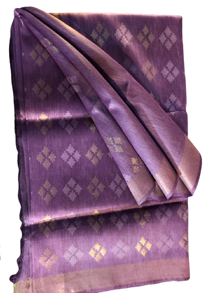 Organza Linen Cutwork Saree M J HANDLOOMS