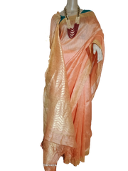 Organza Linen Cutwork Saree M J HANDLOOM