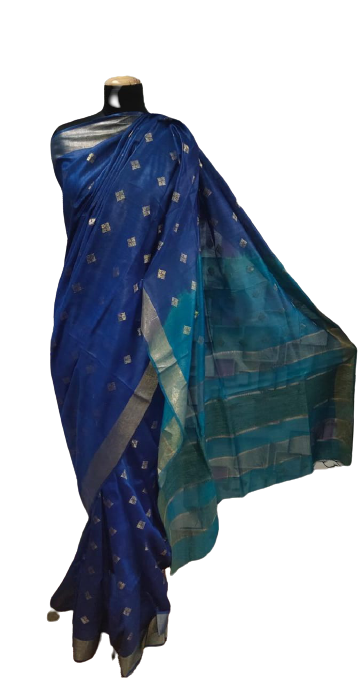 Tussar Munga Silk Zari Butta Saree HIND SILK