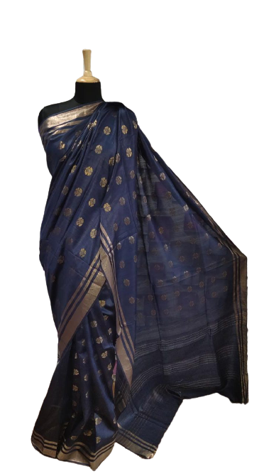 Tussar Munga Silk Zari Butta Saree HIND SILK