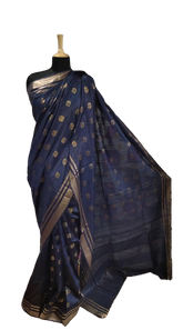 Tussar Munga Silk Zari Butta Saree HIND SILK