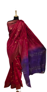 Tussar Munga Silk Zari Butta Saree HIND SILK