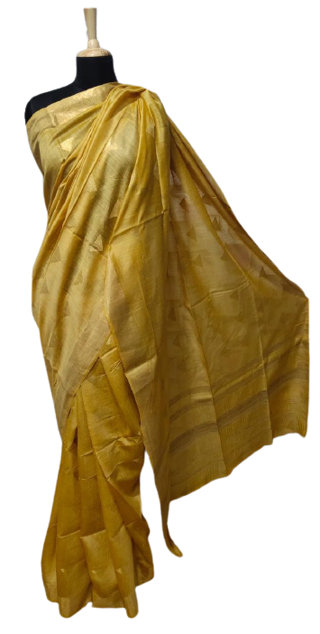 Tussar Munga Silk Zari Butta Saree HIND SILK