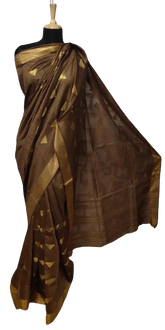 Tussar Munga Silk Zari Butta Saree HIND SILK