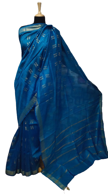 Tussar Munga Silk Zari Butta Saree HIND SILK