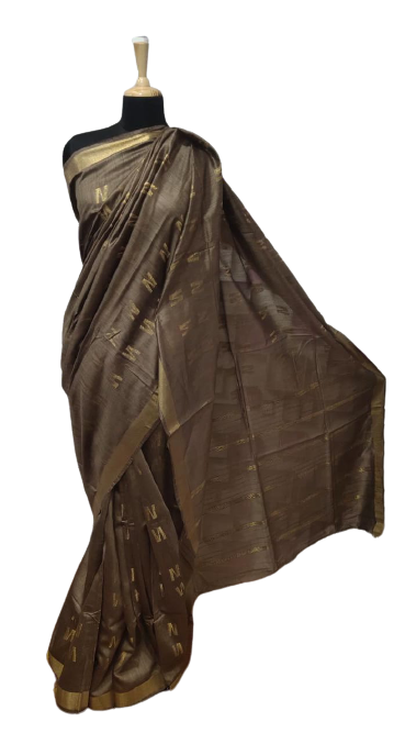 Tussar Munga Silk Zari Butta Saree HIND SILK