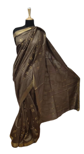 Tussar Munga Silk Zari Butta Saree HIND SILK