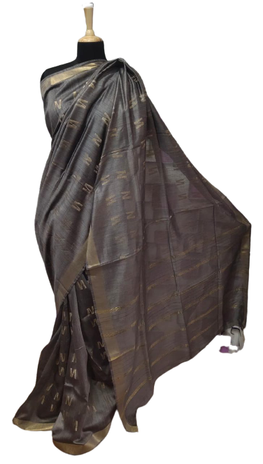 Tussar Munga Silk Zari Butta Saree HIND SILK