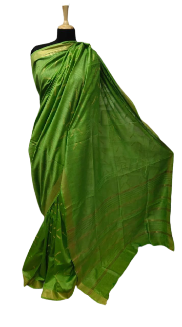 Tussar Munga Silk Zari Butta Saree HIND SILK