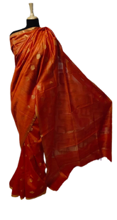 Tussar Munga Silk Zari Butta Saree HIND SILK
