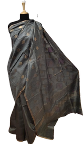 Tussar Munga Silk Zari Butta Saree HIND SILK