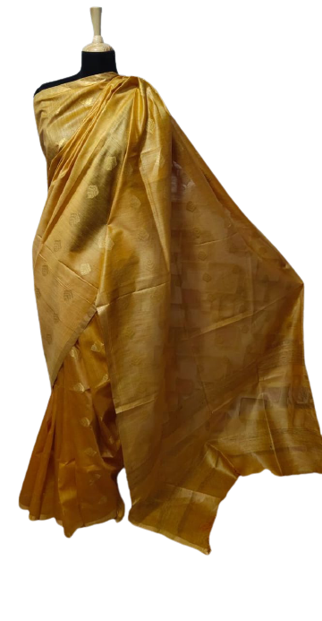 Tussar Munga Silk Zari Butta Saree HIND SILK