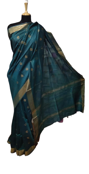 Tussar Munga Silk Zari Butta Saree HIND SILK