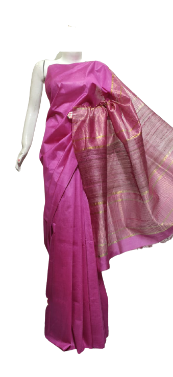 Mulberry Ghicha Silk Saree M J HANDLOOM