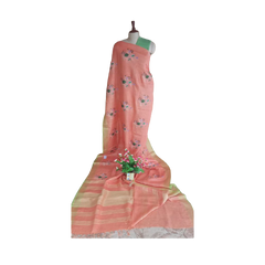 Pure Linen Embroidery Saree SILK ZONE