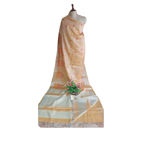 Pure Linen Embroidery Saree SILK ZONE