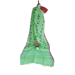 Pure Linen Embroidery Saree SILK ZONE