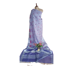 Pure Linen Embroidery Saree SILK ZONE