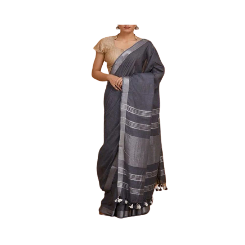 Khadi Linen Saree M J HANDLOOM