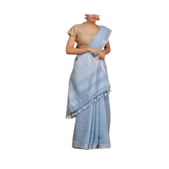 Khadi Linen Saree M J HANDLOOM